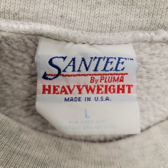 Max Foods Sweatshirt Mens Large Santee USA MADE Vintage Embroidered Gray Premium - Picture 2 of 10